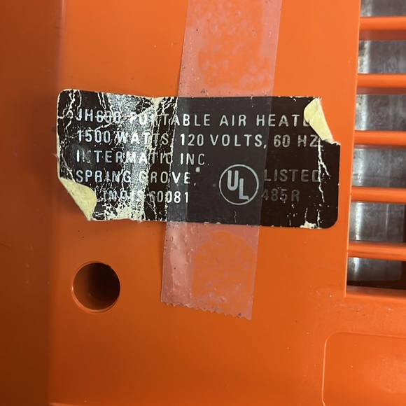 Vintage JH600 Intermatic Heat Wave Powerful Instant Heater | 1500W | Very Clean - Picture 3 of 5